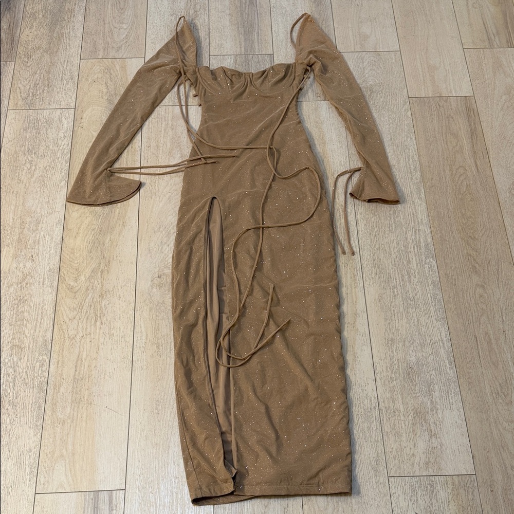 Babyboo Tan Elegant Dress Size XS